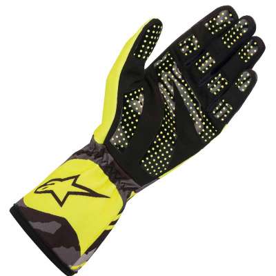 Alpinestars Tech 1-K Race v2 Camo Karting Gloves - Black/Yellow
