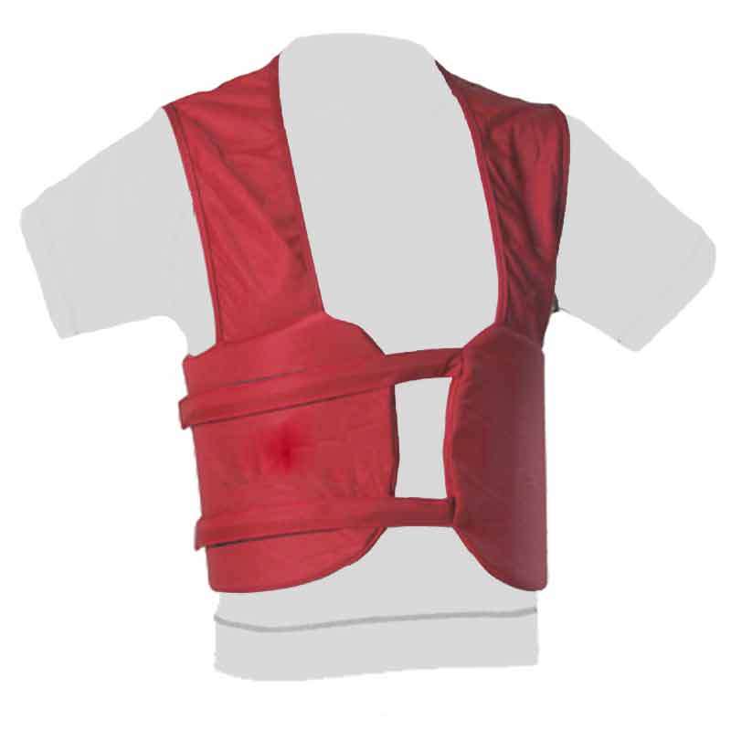 Rib protector for karting, red