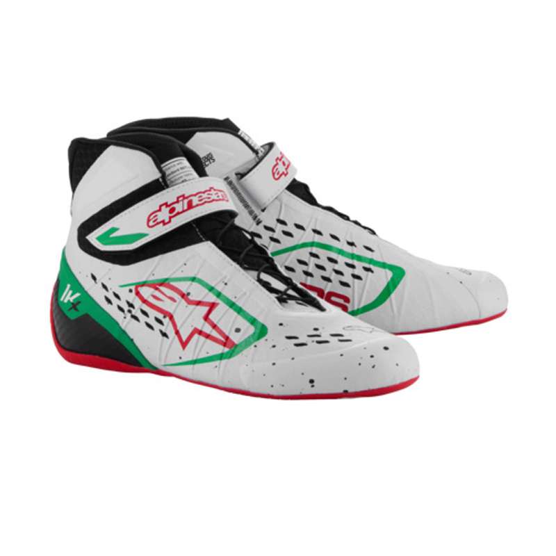 Alpinestars Tech 1-KX  FIA Kart-Schuhe - grün weiß rot