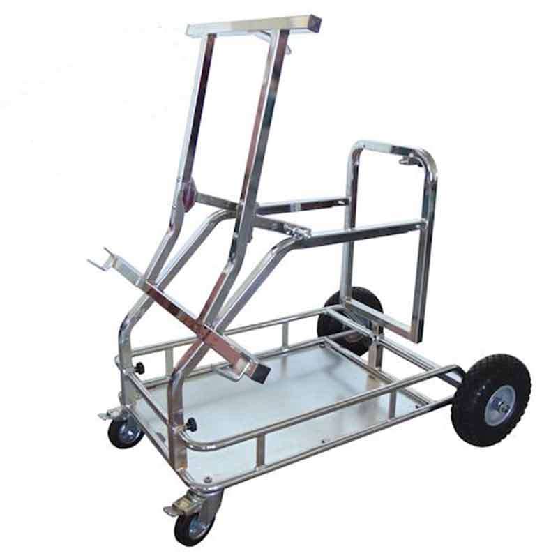 Cart with lift-up function, chrome finish