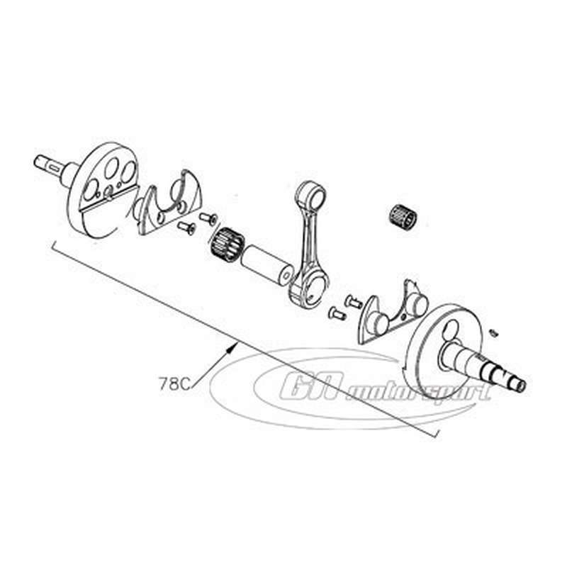 Kurbelwelle komplett mit Pleul Mini Rok B